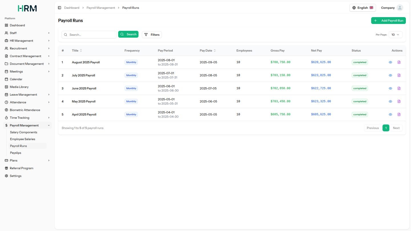 Payroll in Raibs HRM